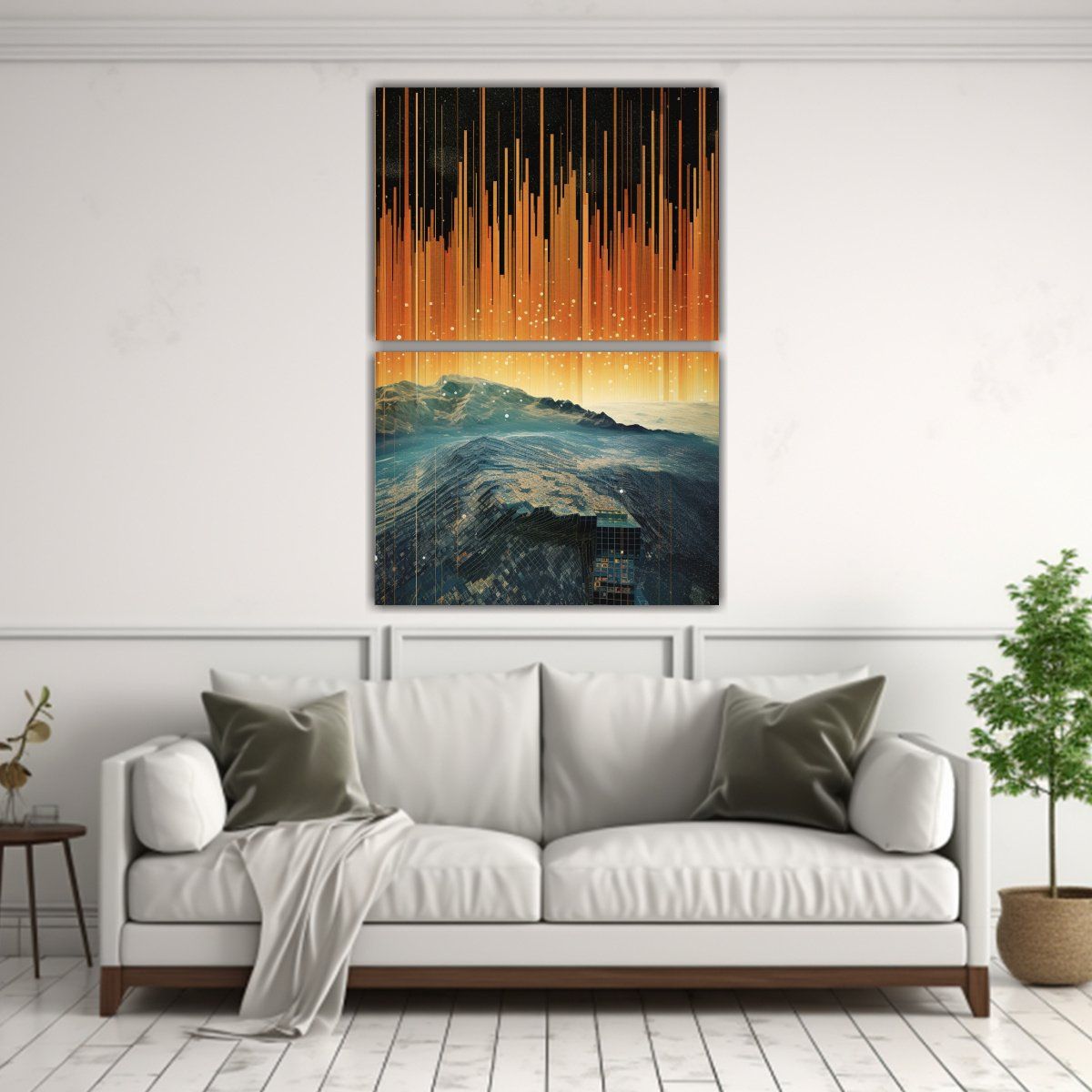GENERICO - Conjunto De 2 Telas En Bastidor Colores 75x100 Cm
