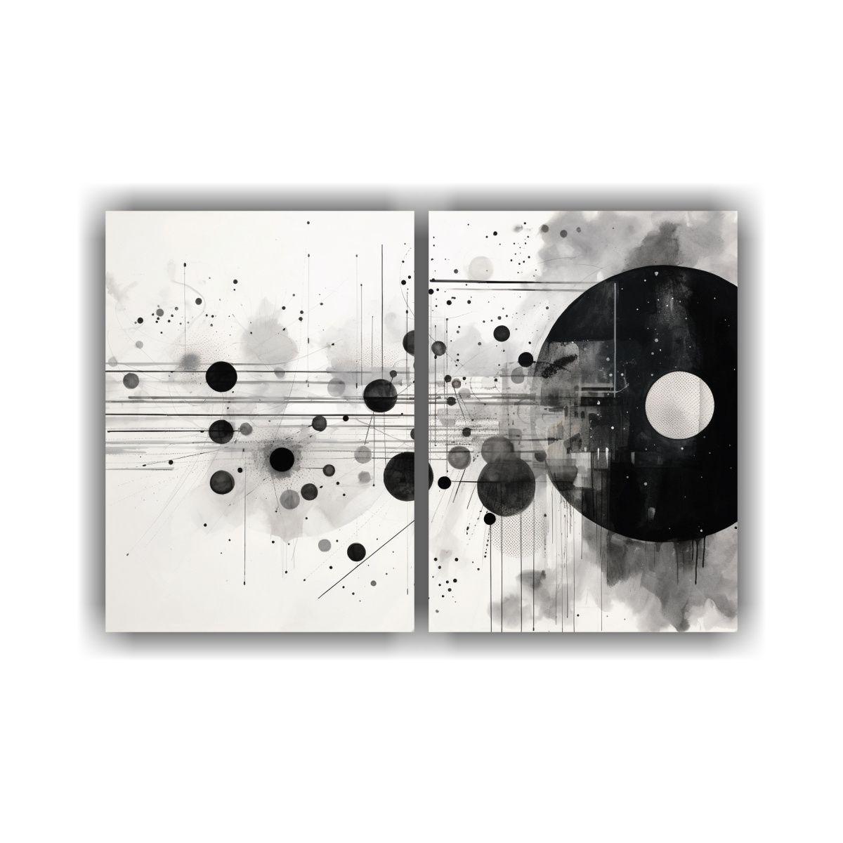 GENERICO - Pintura Moderna En Blanco Y Negro Con Motivo 100x65 Cm