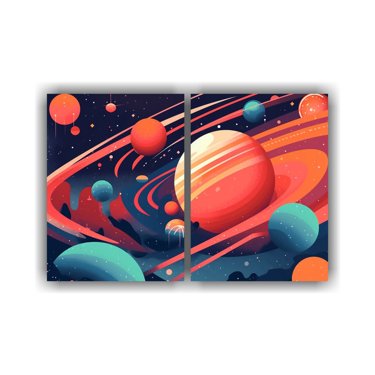 GENERICO - Cuadroes Pared Vanguardia Espacio Odyssey Planeta 100x75 Cm