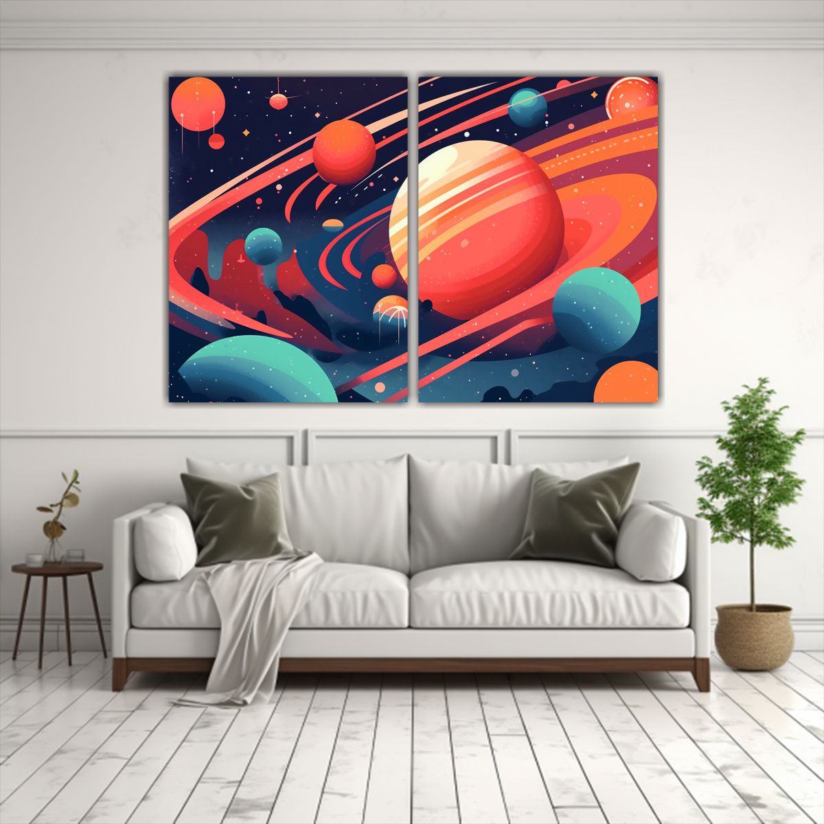 GENERICO - Cuadroes Pared Vanguardia Espacio Odyssey Planeta 100x75 Cm