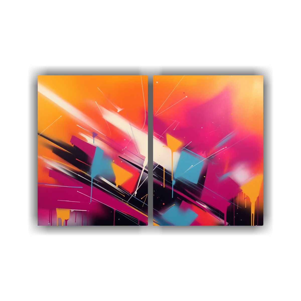 GENERICO - Cuadros Abstractos Modernos En Lienzo Conjunto 100x75 Cm