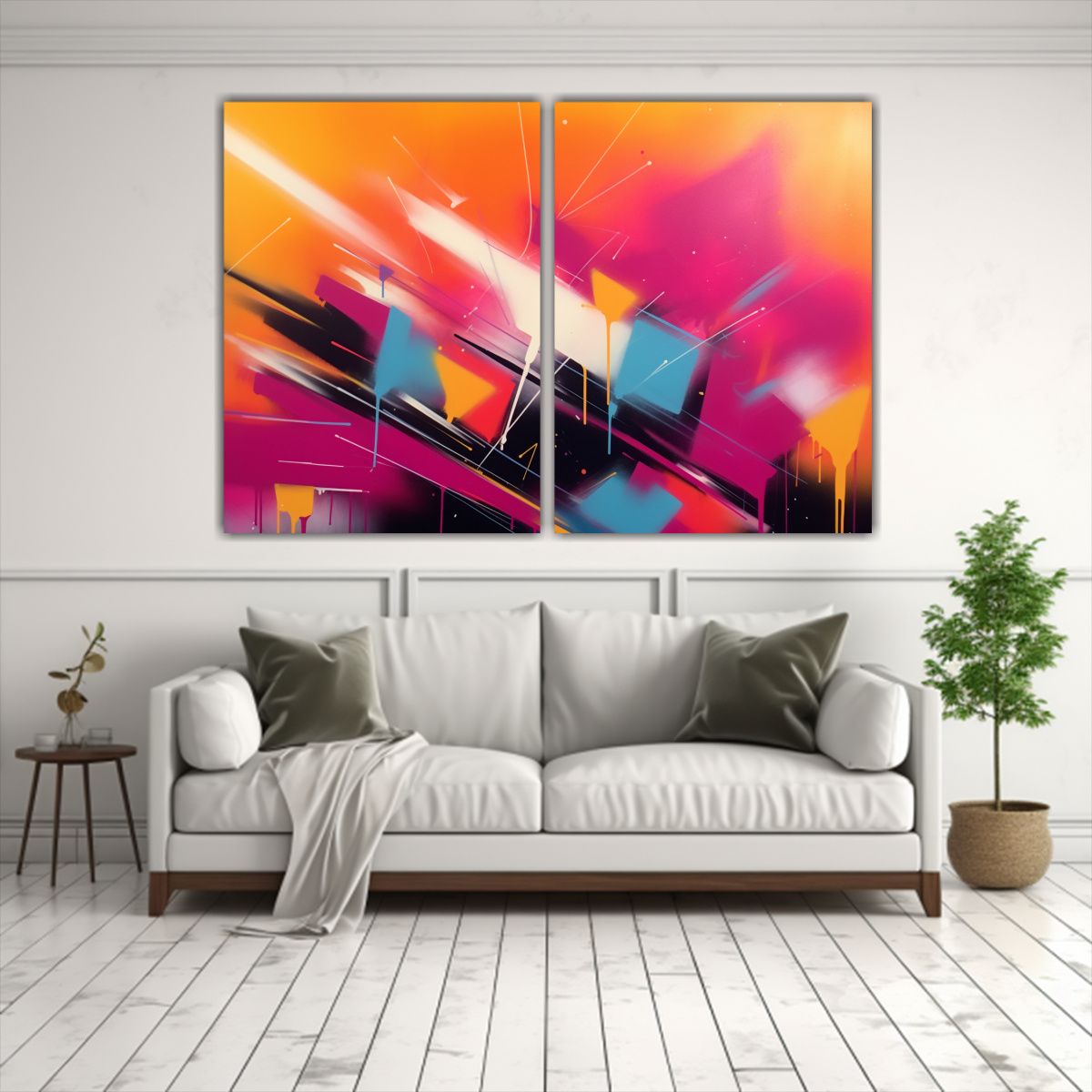 GENERICO - Cuadros Abstractos Modernos En Lienzo Conjunto 100x75 Cm