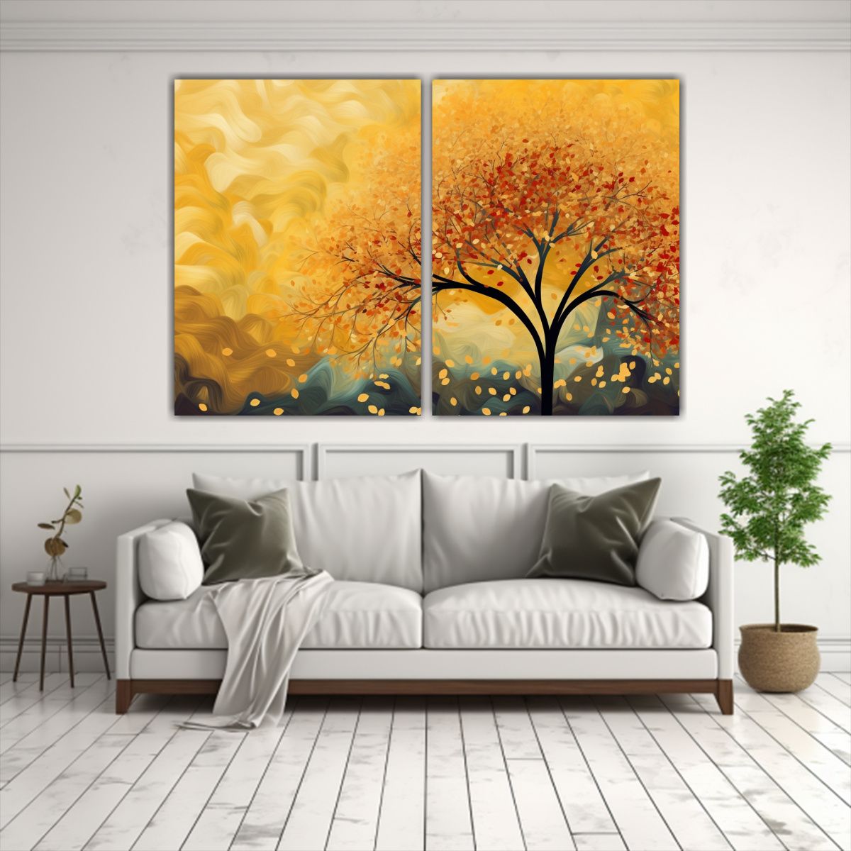 GENERICO - Pinturas Abstractas Alegres De árbol Amarillo 100x65 Cm