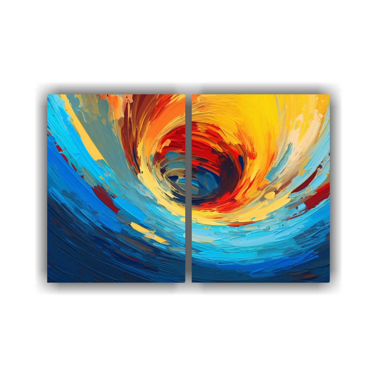 GENERICO - Cuadro Lienzo Tela Abstracto Amarillo Azul 100x75 Cm