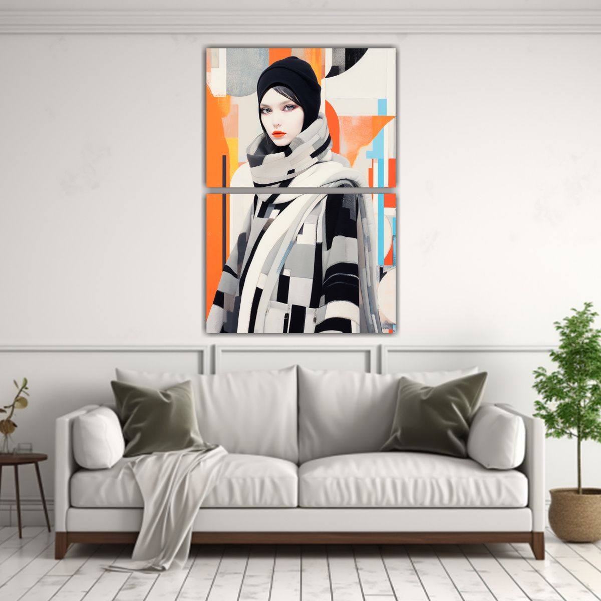 GENERICO - Conjunto 2 Lienzos Finas Líneas Elegante Fusión 60x80 Cm