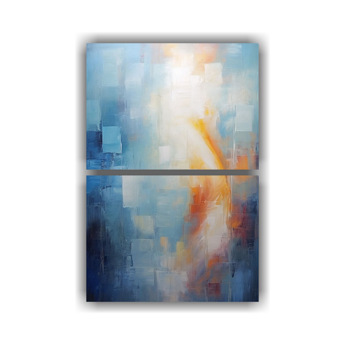 GENERICO - Pintura Al óleo Vintage Abstracta Con Trazos 50x80 Cm