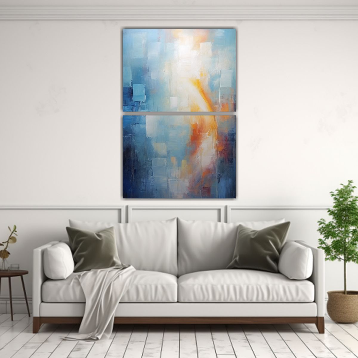 GENERICO - Pintura Al óleo Vintage Abstracta Con Trazos 50x80 Cm