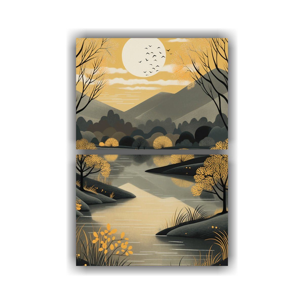 GENERICO - Lienzos Composición Modernidad Con Montañas Y 75x100 Cm