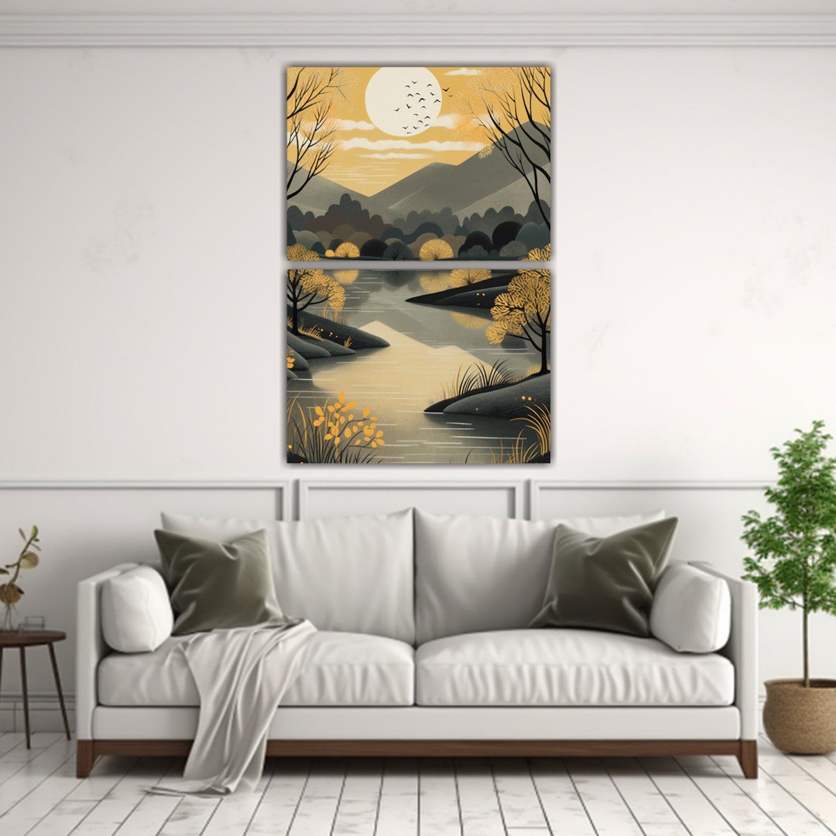 GENERICO - Lienzos Composición Modernidad Con Montañas Y 75x100 Cm