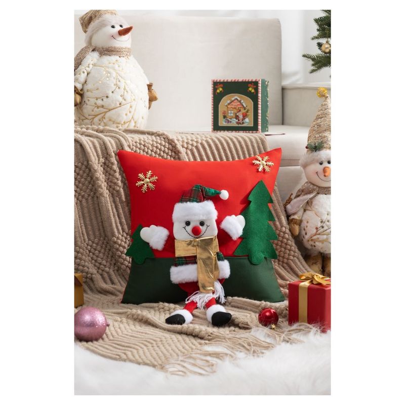 GENERICO - Pack 2 Fundas de Cojín Navidad 45x45cm Relieve - Snowgie
