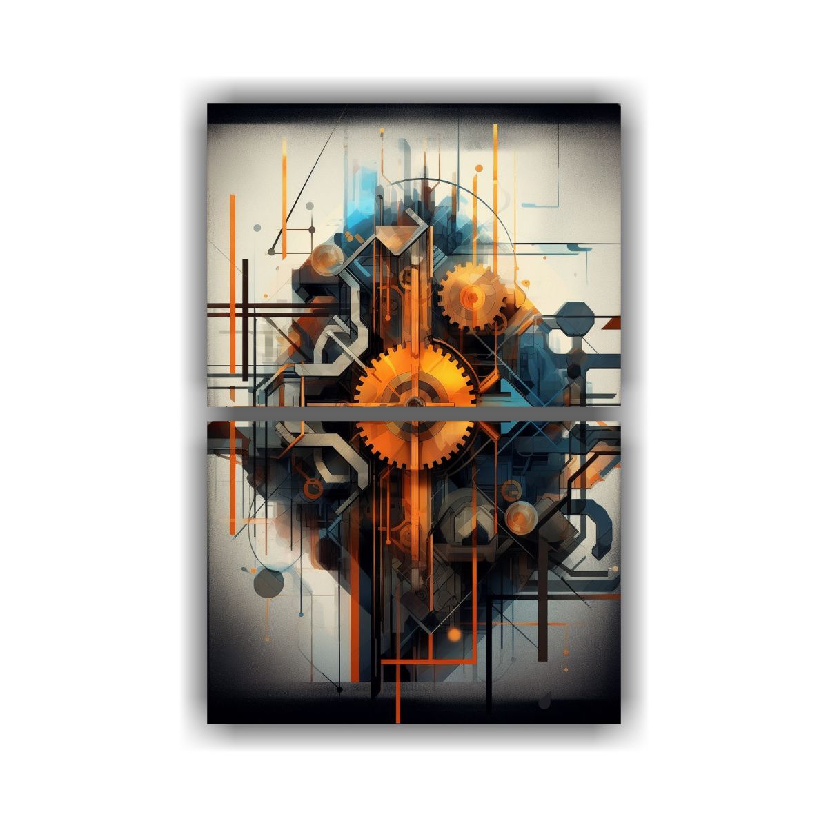 GENERICO - Set De 2 Artes De Pared Abstracto Geométrico 65x100 Cm