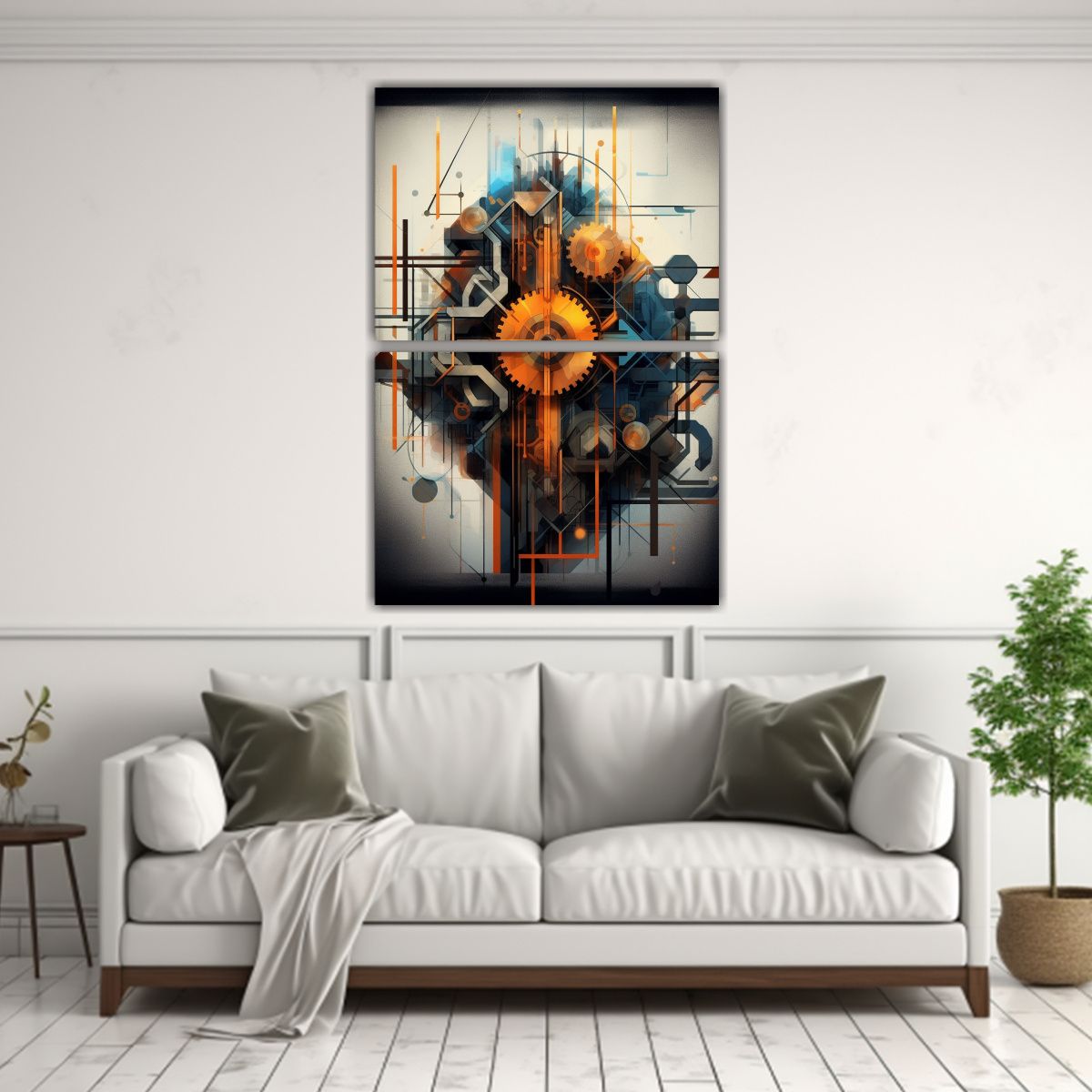 GENERICO - Set De 2 Artes De Pared Abstracto Geométrico 65x100 Cm