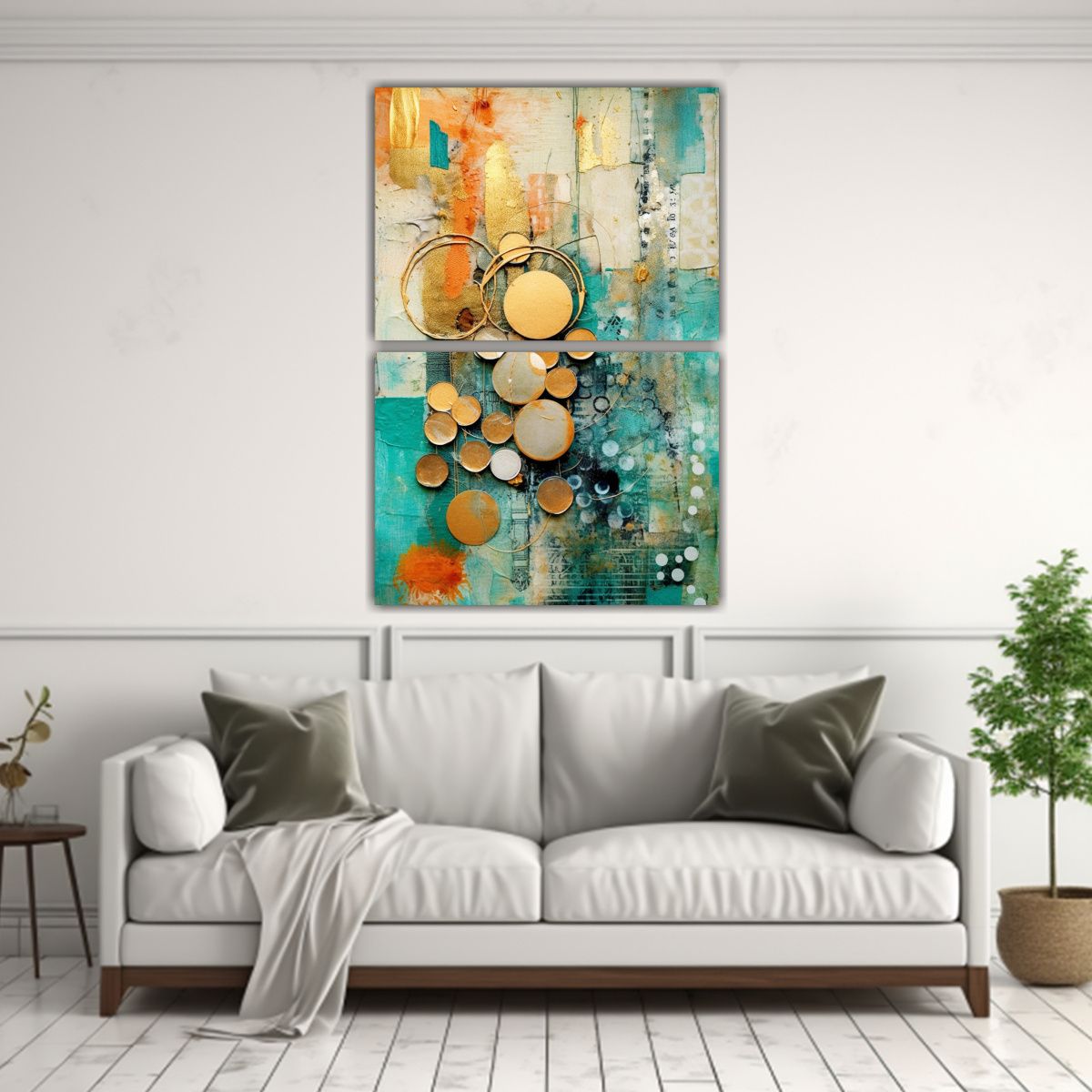 GENERICO - Cuadros Abstractos Con Figuras Oceanicas 72 Arte 60x80 Cm