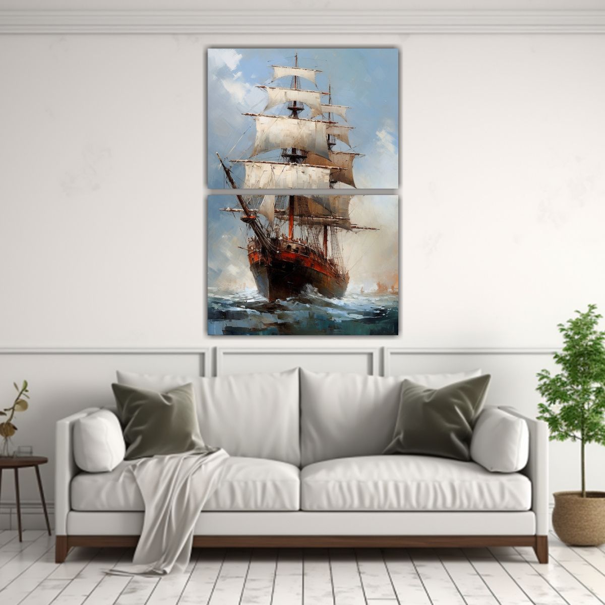 GENERICO - Paisaje épico De Barcos Altos Navegando Por El 120x160 Cm