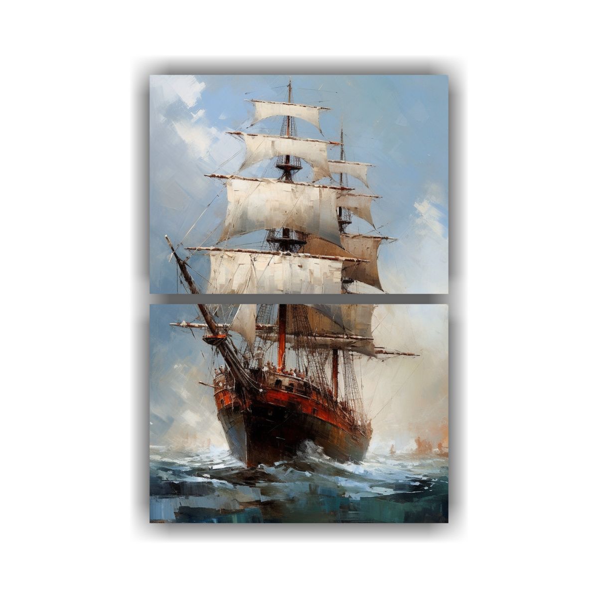 GENERICO - Paisaje épico De Barcos Altos Navegando Por El 75x100 Cm
