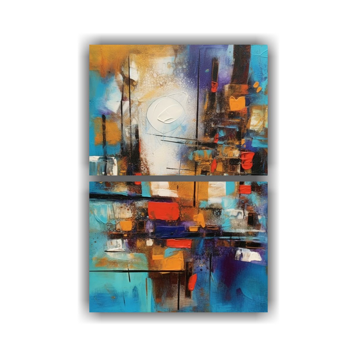 GENERICO - Pinturas Abstractas Con Texturas Vibrantes Y 50x80 Cm