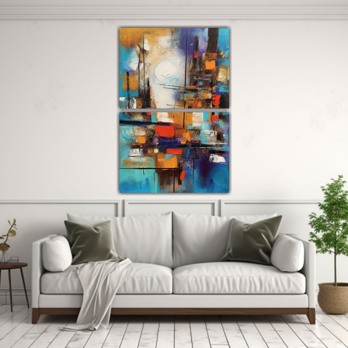 GENERICO - Pinturas Abstractas Con Texturas Vibrantes Y 50x80 Cm