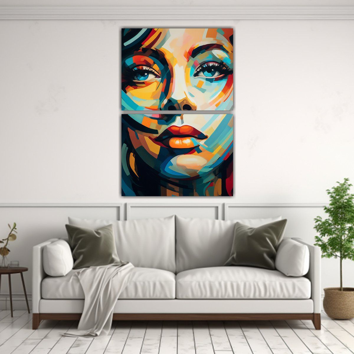 GENERICO - Pinturas Decorativas Abstractas Con Rostro De 65x100 Cm