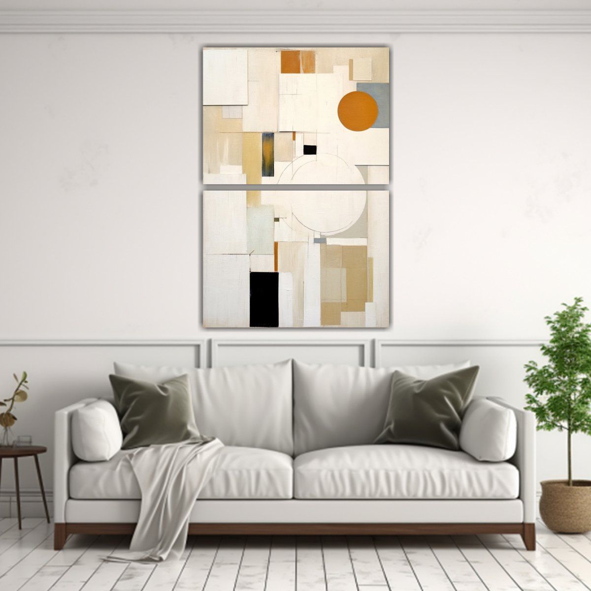 GENERICO - Arte Blanco Sobre Blanco En Estilo Suprematista 60x80 Cm