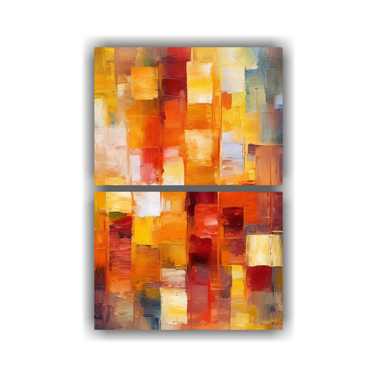 GENERICO - Dos Lienzos Abstractos Para Oficina Estilo 60x80 Cm