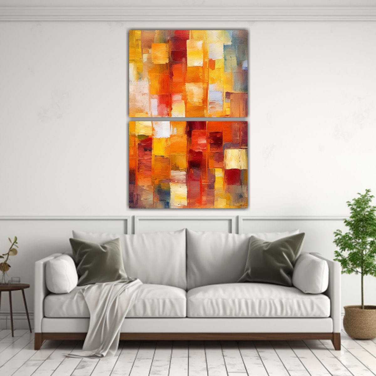 GENERICO - Dos Lienzos Abstractos Para Oficina Estilo 60x80 Cm