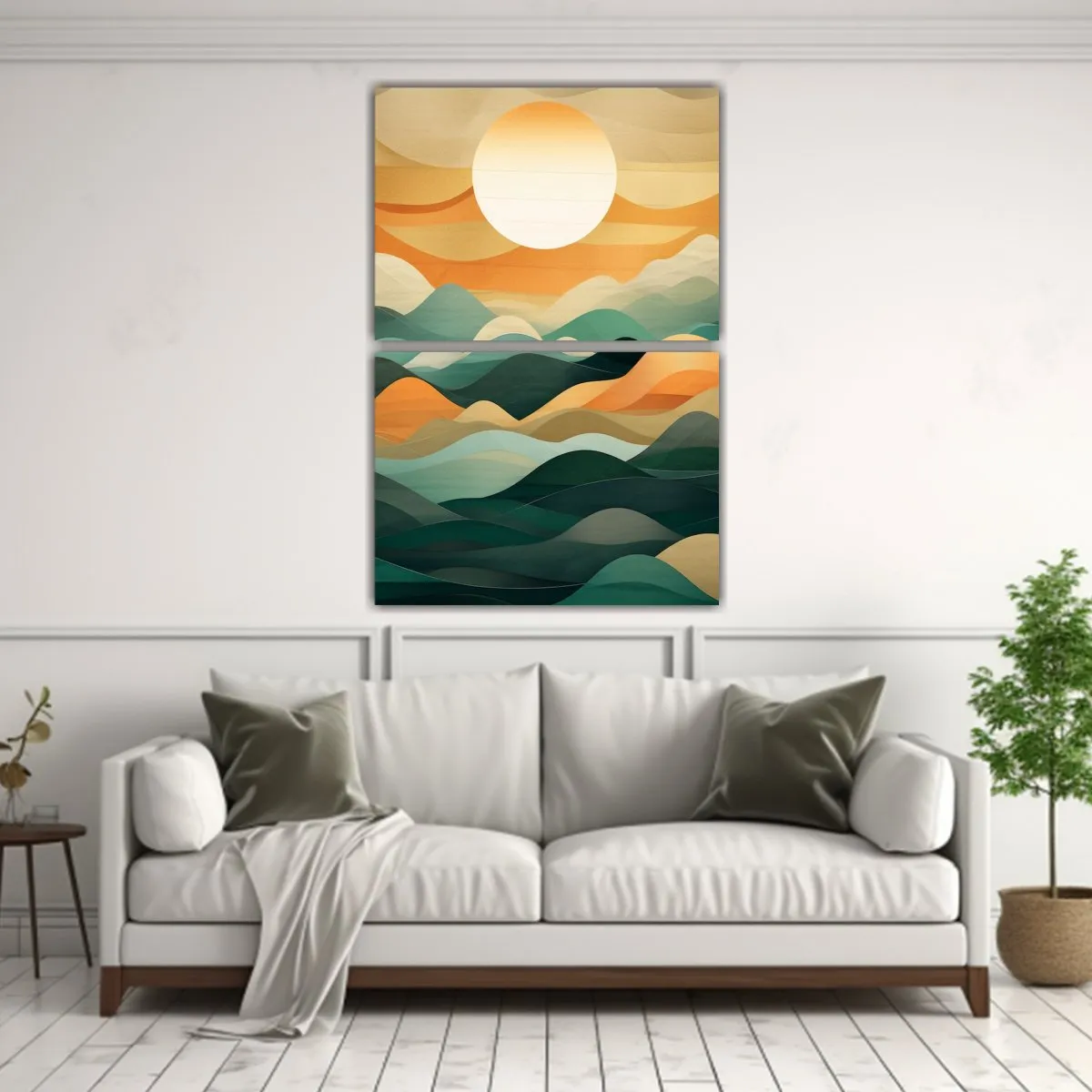 GENERICO - Cuadro Abstracto De Montañas Y Océano Estilo 50x80 Cm
