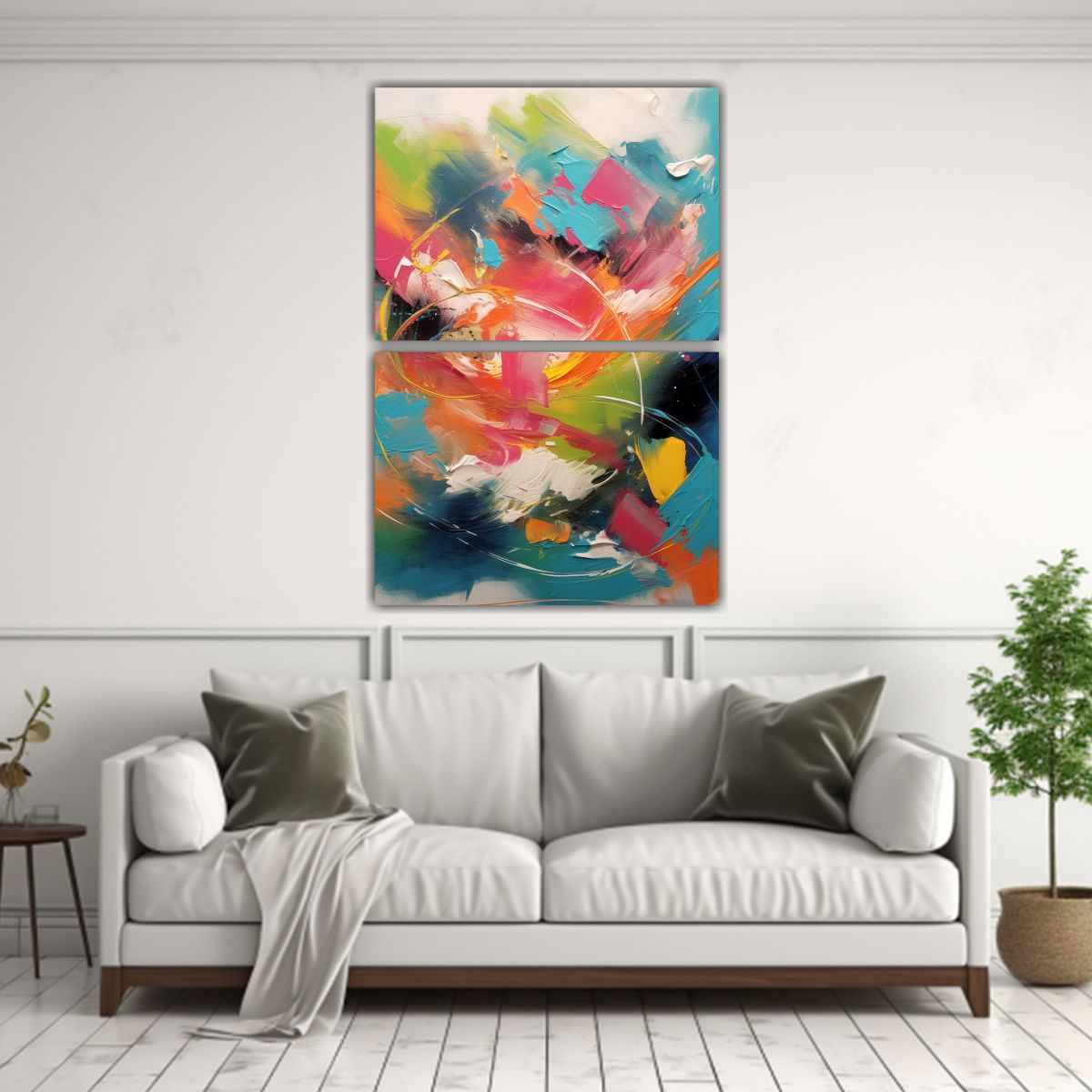 GENERICO - Cuadros Patron Intenso Mural Abstracto Movimiento 50x80 Cm