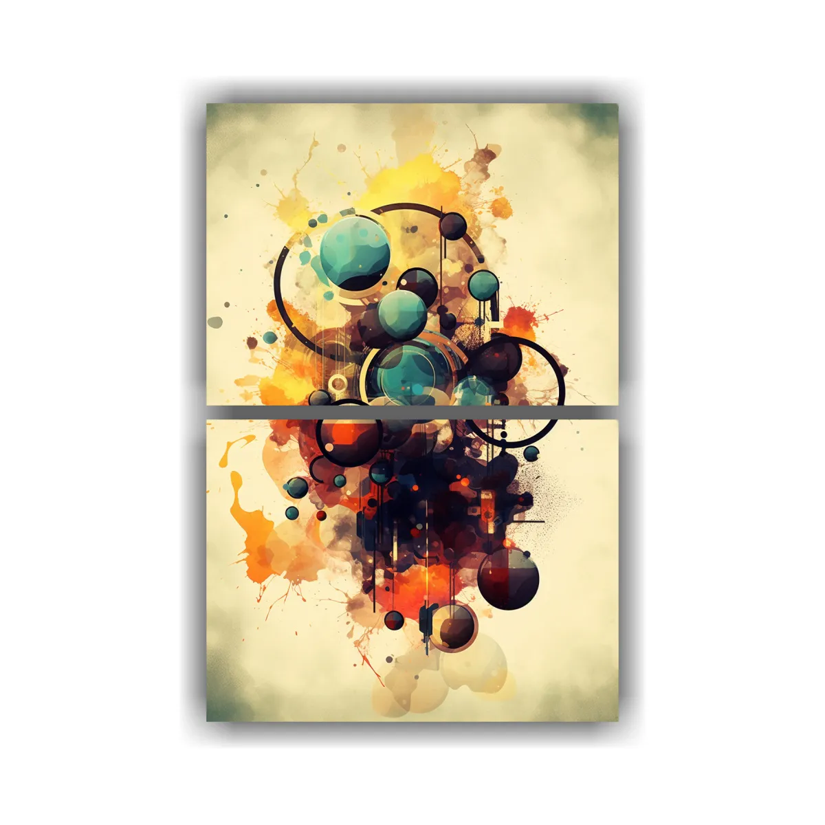 GENERICO - Cuadros Abstractos Intensos Con Estilo Canva En 65x100 Cm
