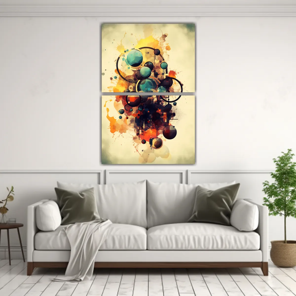 GENERICO - Cuadros Abstractos Intensos Con Estilo Canva En 65x100 Cm