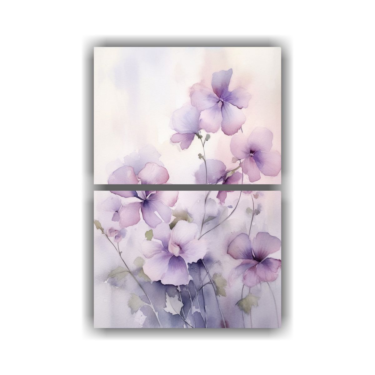 GENERICO - Set 2 Lienzos De Tela Movimiento Escena Delicados 60x80 Cm