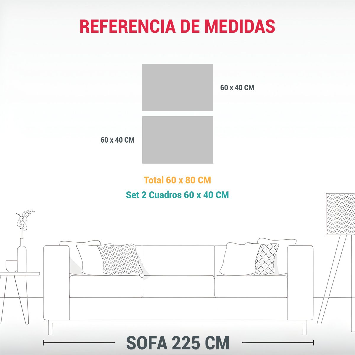 GENERICO - Set 2 Lienzos De Tela Movimiento Escena Delicados 60x80 Cm