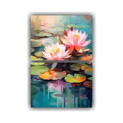 GENERICO - Cuadro Set 2 Lienzos Profundidad Los Nenúfares 120x160 Cm
