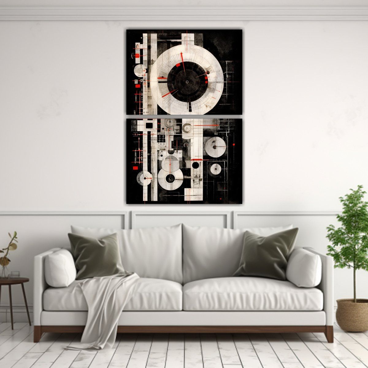 GENERICO - Pintura Decorativa De Diseño Sensible En Blanco 50x80 Cm