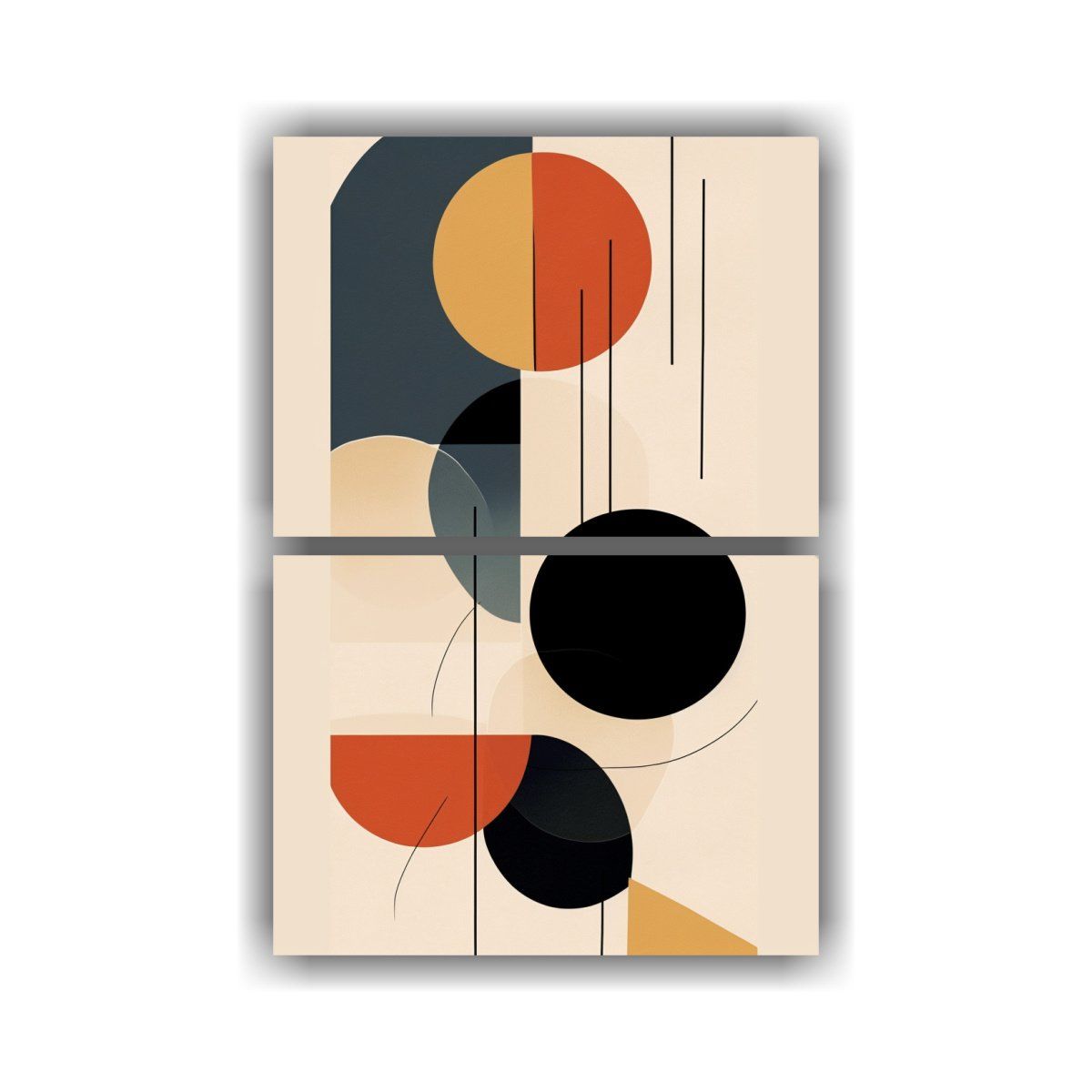 GENERICO - Set 2 Cuadros De Composiciones Horizontales 50x80 Cm