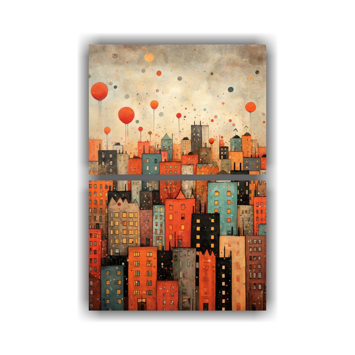 GENERICO - Cuadro Plano Inspirador De La Ciudad Con Diseño 50x80 Cm
