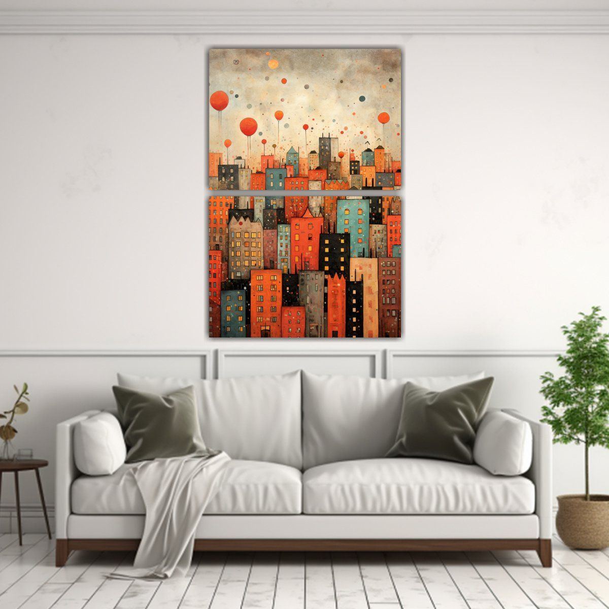 GENERICO - Cuadro Plano Inspirador De La Ciudad Con Diseño 50x80 Cm