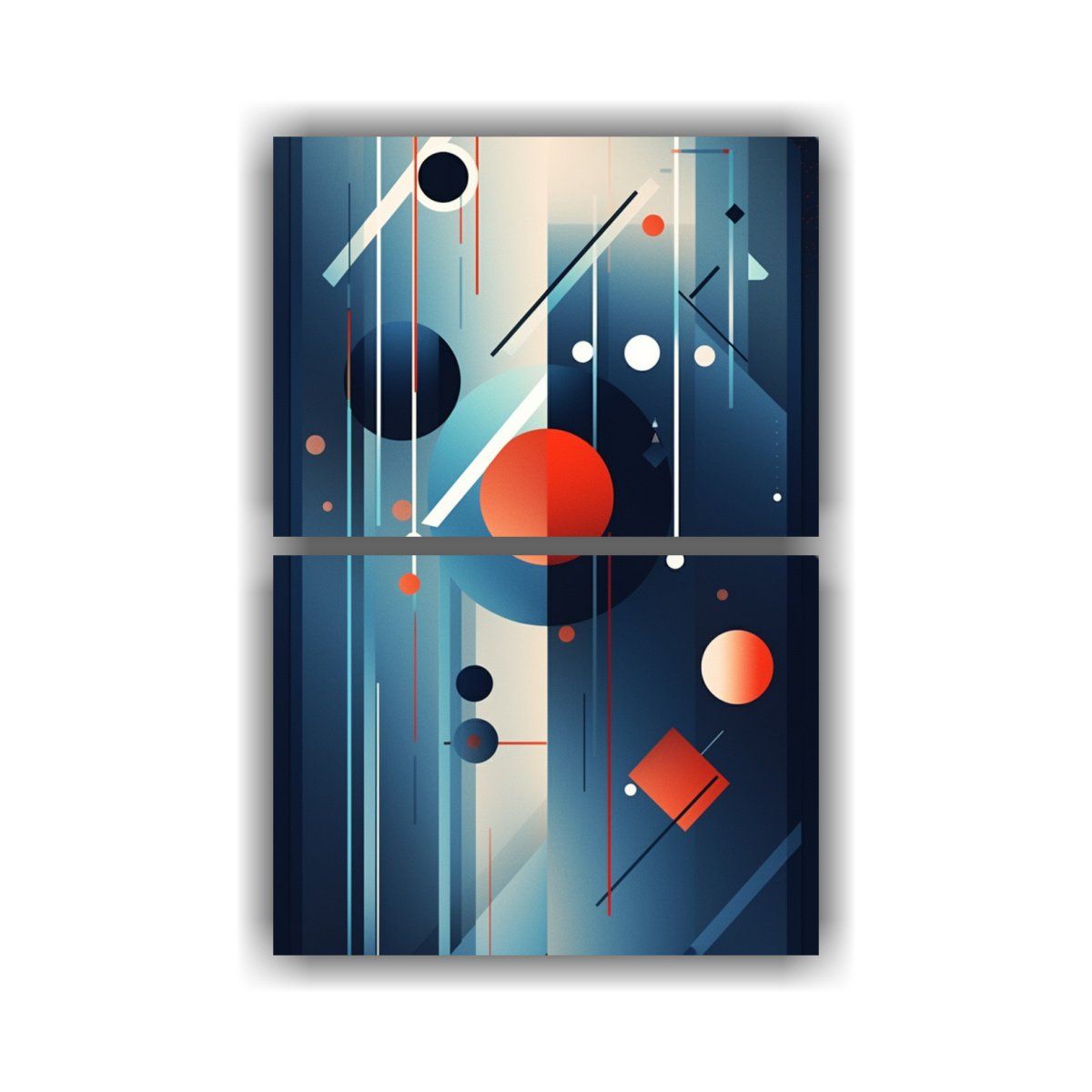 GENERICO - Cuadro Composición Lienzo Sala Formas Futuristas 120x160 Cm