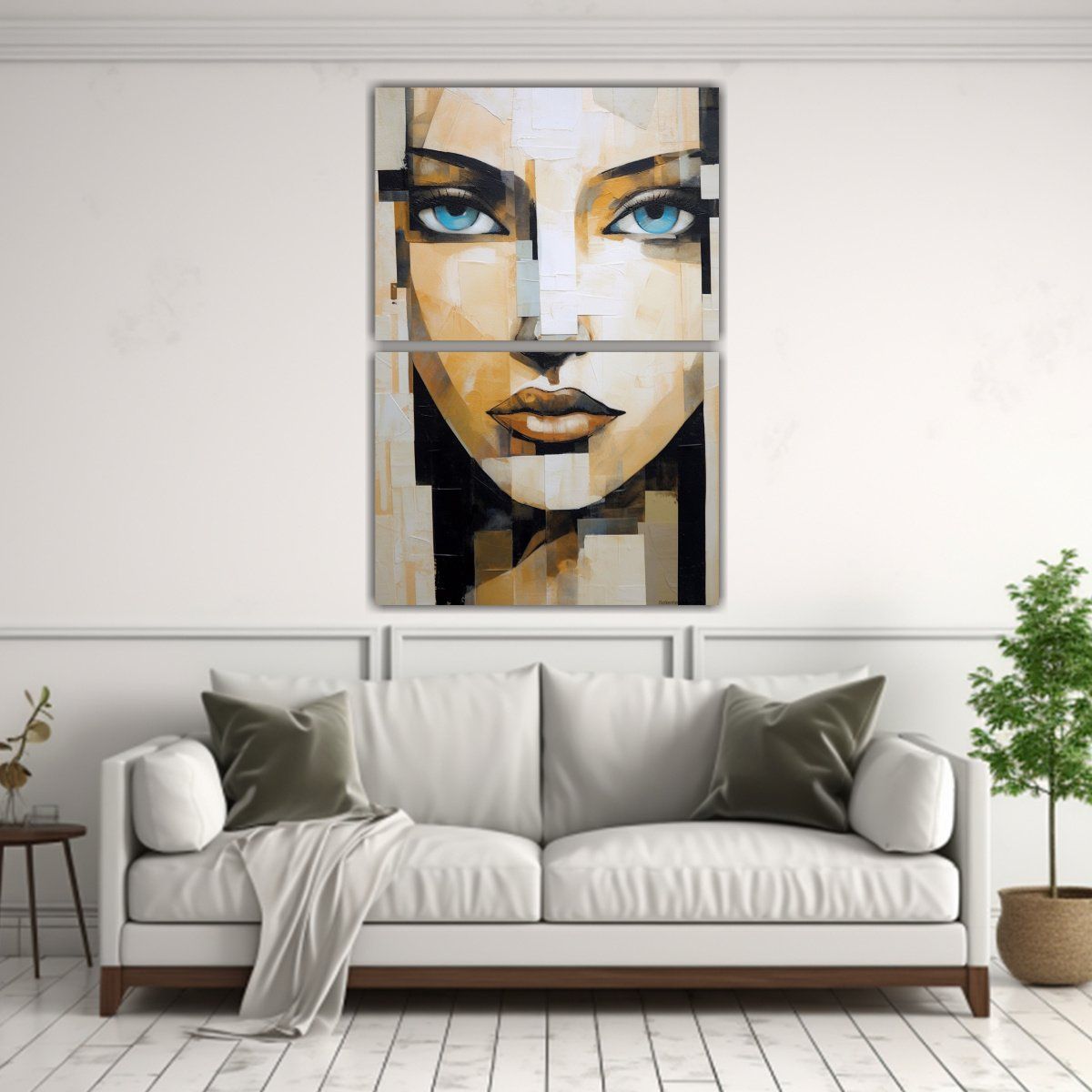 GENERICO - Cuadro Creativa Enigmática Retrato De Mujer 60x80 Cm