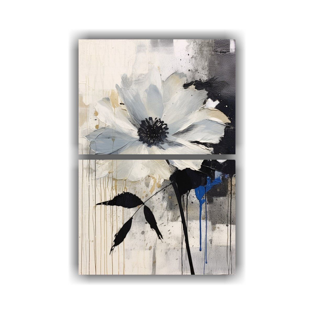 GENERICO - Cuadro En Lienzo De Diseño Alegre Blanco Y Negro 120x160 Cm