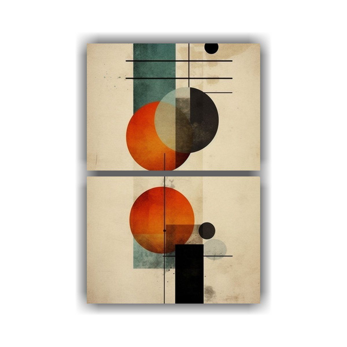 GENERICO - Conjunto De 2 Telas En Bastidor Cálidos 65x100 Cm