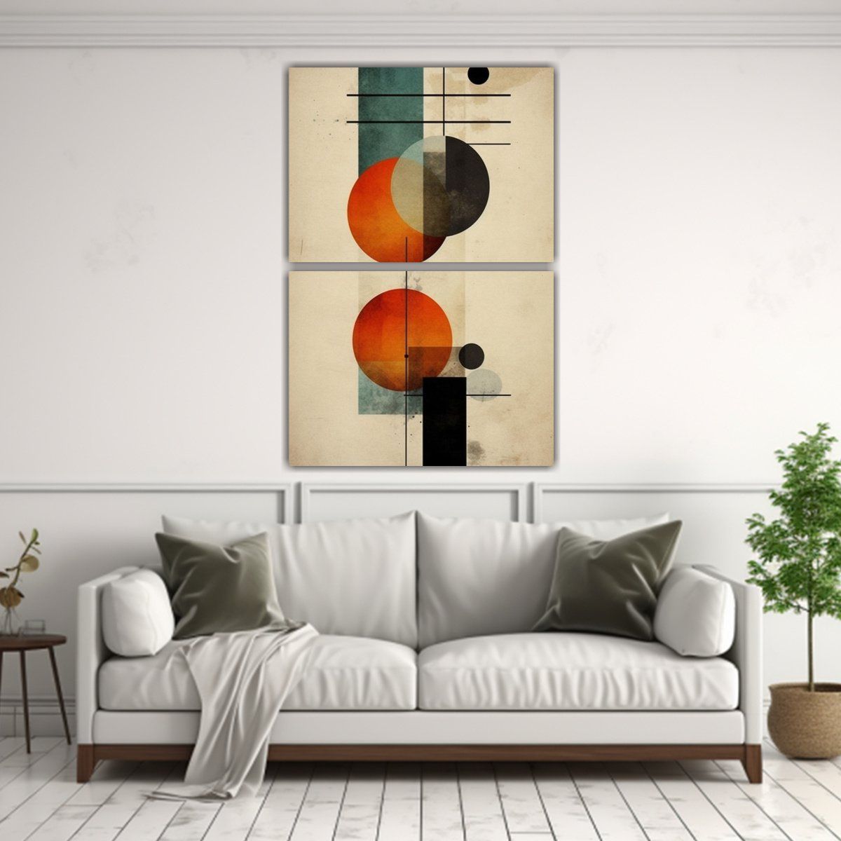 GENERICO - Conjunto De 2 Telas En Bastidor Cálidos 65x100 Cm