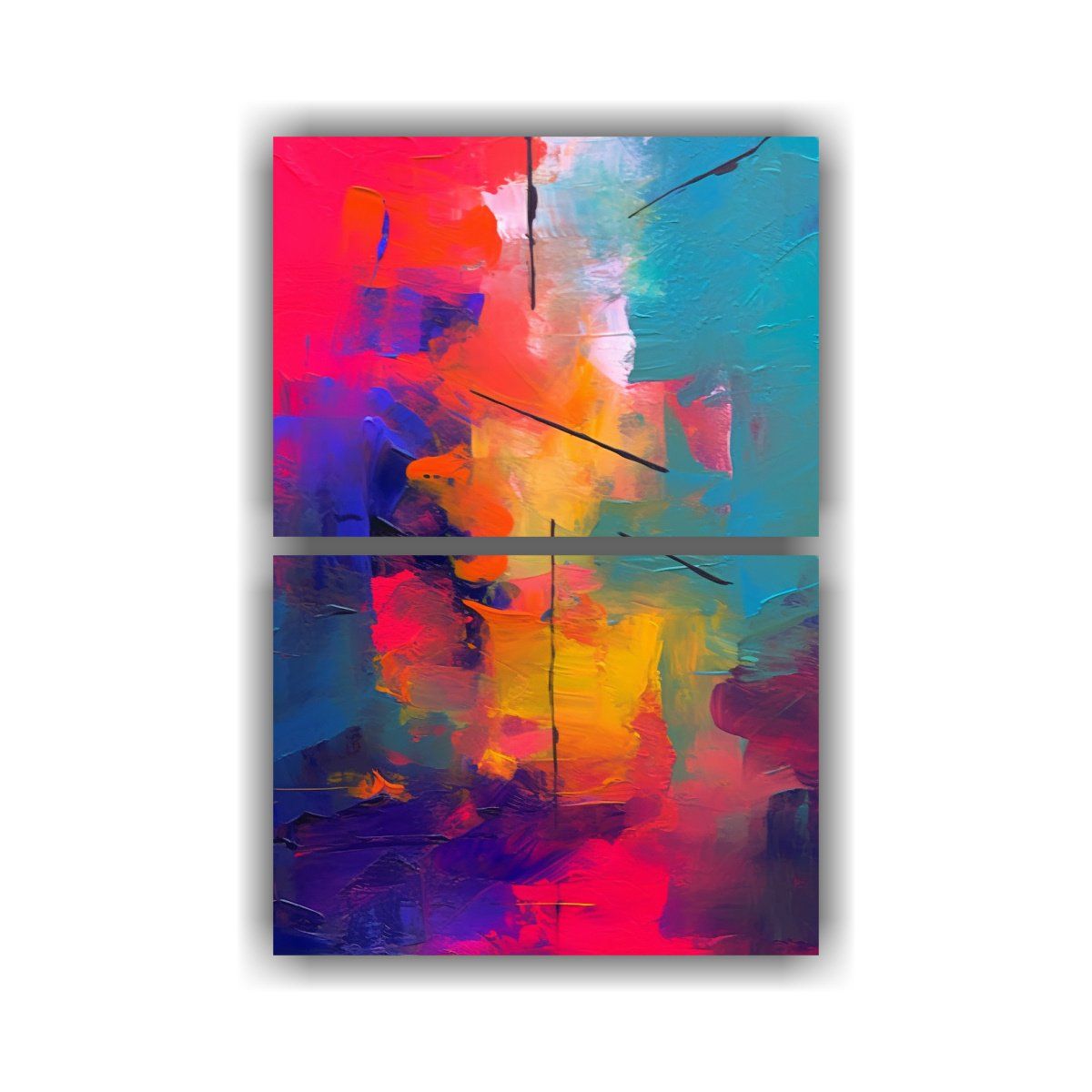 GENERICO - Set 2 Lienzos De Tela Inspirador Colores 75x100 Cm