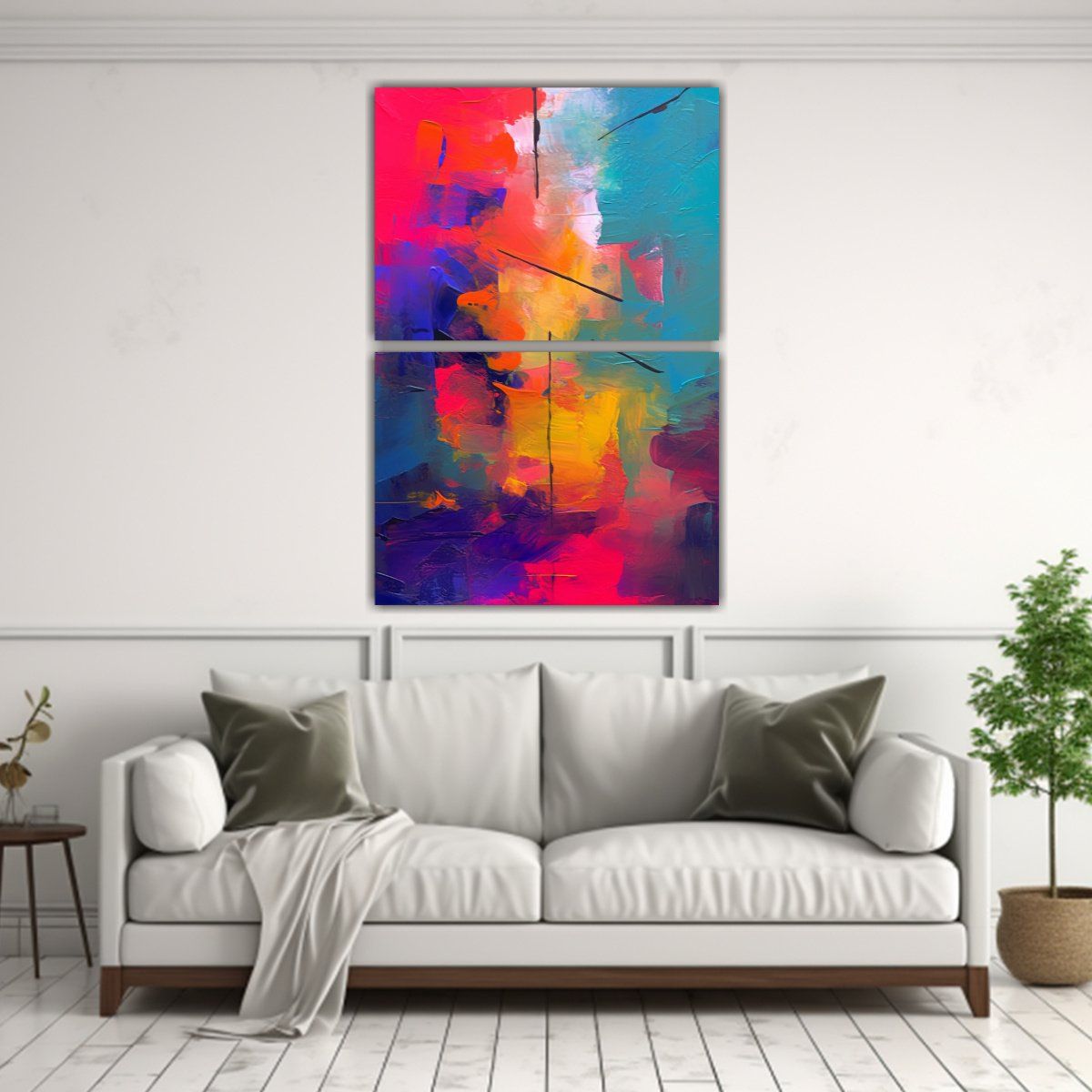GENERICO - Set 2 Lienzos De Tela Inspirador Colores 50x80 Cm