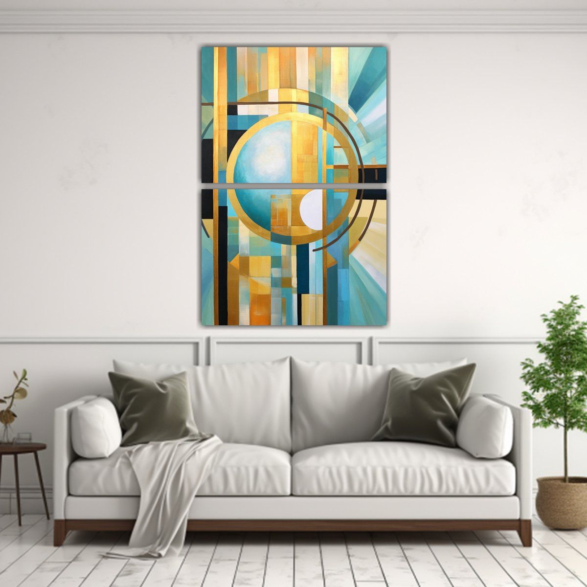 GENERICO - Cuadros Geométricos Elegantes Con Líneas Finas 120x160 Cm