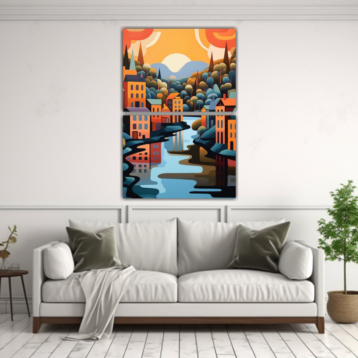 GENERICO - Pintura Mural Moderna Inspirada En Oslo Noruega 65x100 Cm