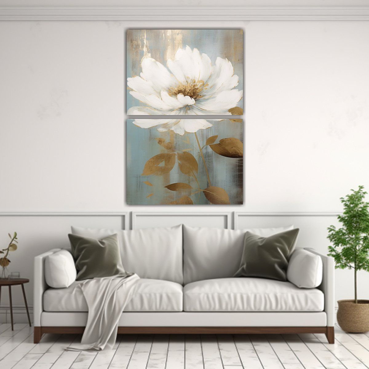 GENERICO - Díptico De Alta Calidad Con Luminosa Flor De 60x80 Cm