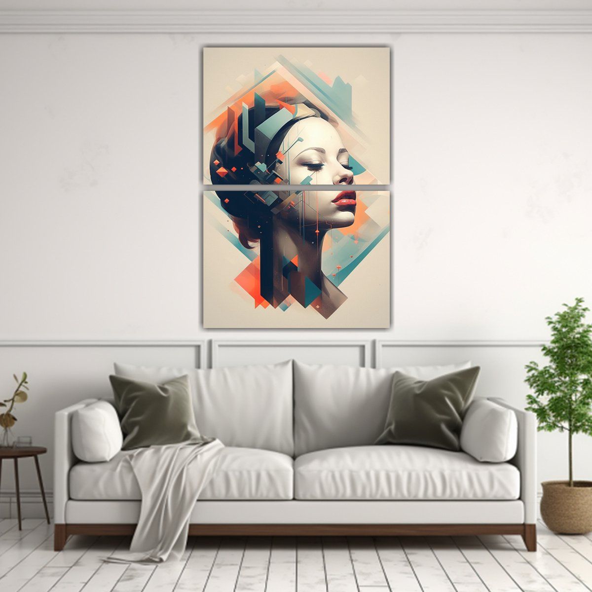 GENERICO - Conjunto 2 Lienzos De Tela Tonos Composición 75x100 Cm