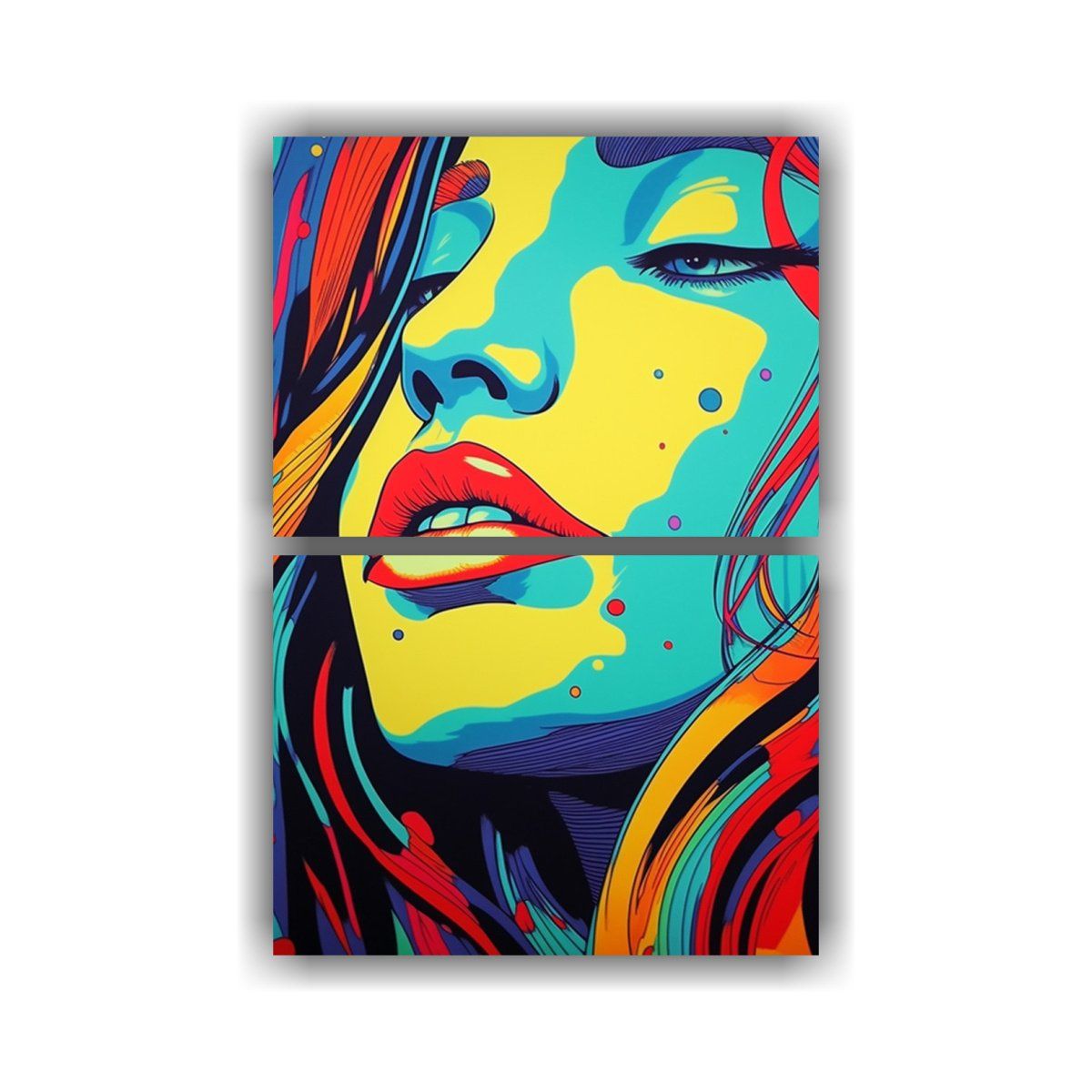GENERICO - Cuadro De Diseño Con Efecto Visual Y Mujer 65x100 Cm