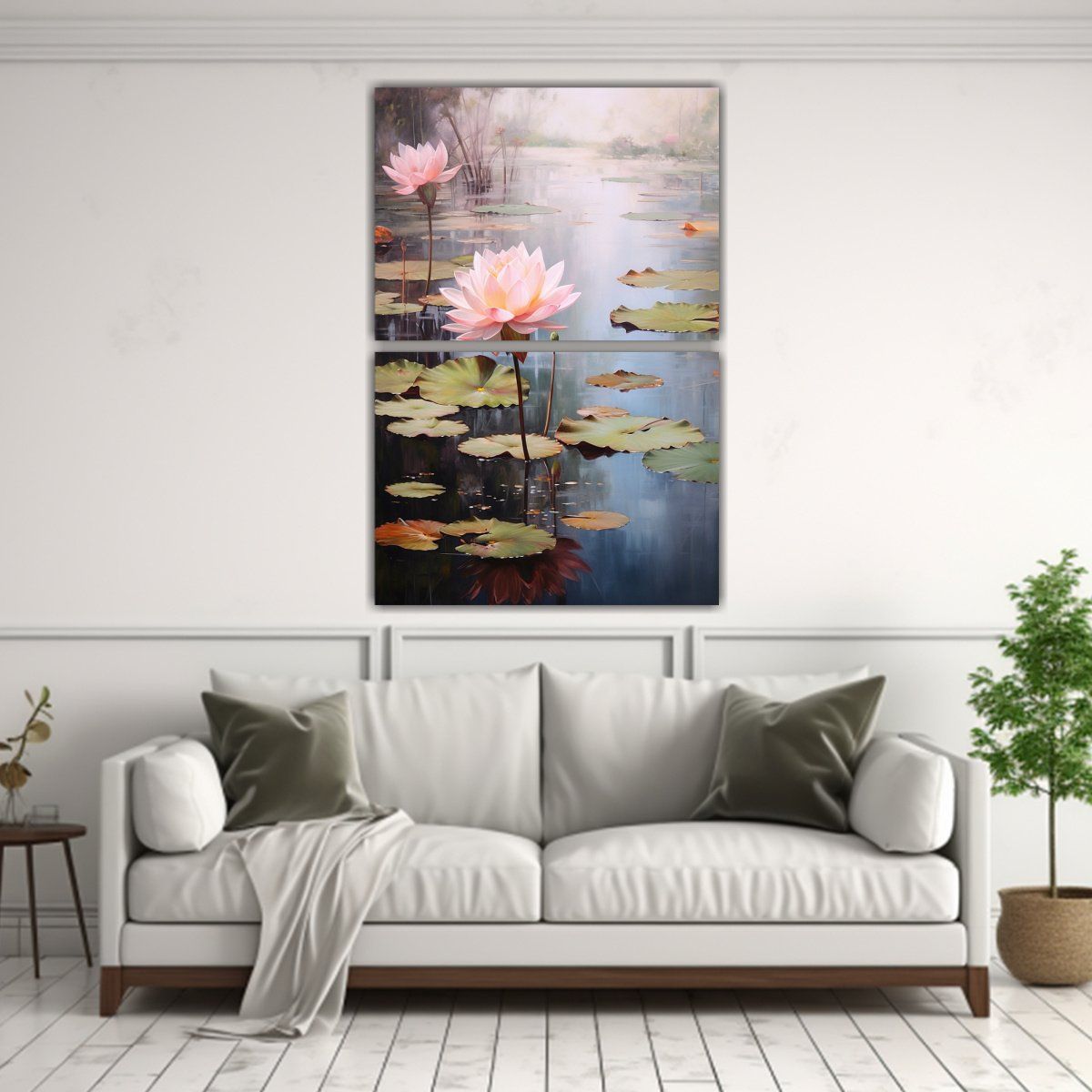 GENERICO - Cuadro Decorativo Moderno De Loto En Un Estanque 65x100 Cm