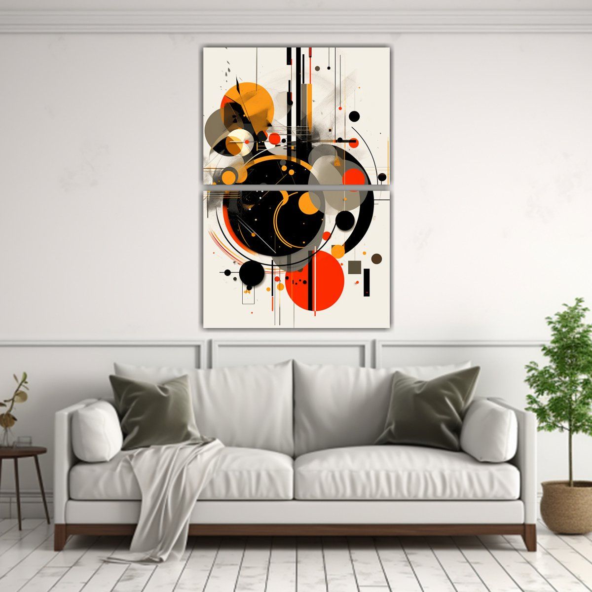 GENERICO - Cuadros Abstractos De Círculos Y Esferas En 65x100 Cm